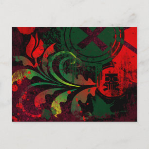 Grunge Tulpe Postkarte