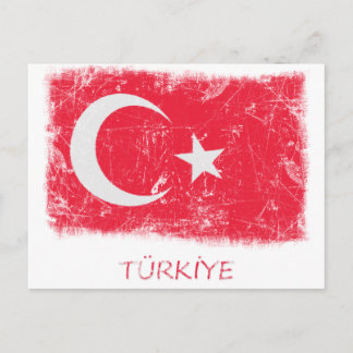 Grunge Türkei-Flagge Postkarte
