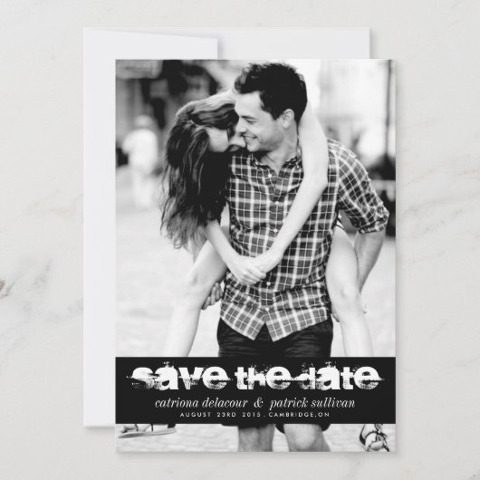 GRUNGE TYPOGRAPHIE SAVE THE DATE FOTO-ANKÜNDIGUNG (Vorderseite)