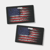 Grunge U.S.A.-Flagge Ausweis (Vorder- & Rückseite)