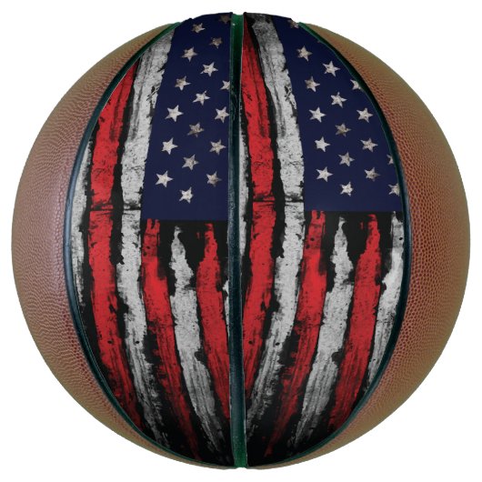 Grunge U.S.A.-Flagge Basketball (Vertikal)