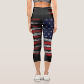 Grunge U.S.A.-Flagge Capri Leggings (Rückseite)