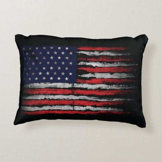 Grunge U.S.A.-Flagge Dekokissen (Rückseite)