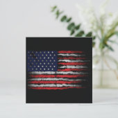 Grunge U.S.A.-Flagge Einladung (Stehend Vorderseite)