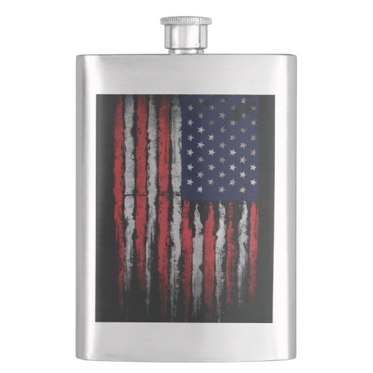 Grunge U.S.A.-Flagge Flachmann (Vorderseite)