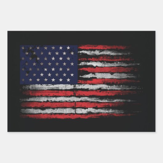 Grunge U.S.A.-Flagge Geschenkpapier Set (Vorderseite 3)