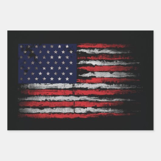 Grunge U.S.A.-Flagge Geschenkpapier Set (Vorderseite 2)