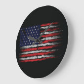 Grunge U.S.A-Flagge Große Wanduhr (Winkel)
