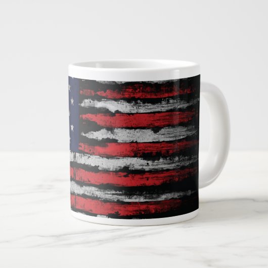 Grunge U.S.A.-Flagge Jumbo-Tasse (Vorderseite Rechts)