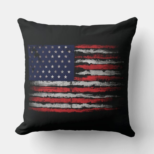 Grunge U.S.A.-Flagge Kissen (Vorderseite)