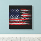 Grunge U.S.A.-Flagge Leinwanddruck (Insitu (Holzboden))