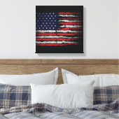 Grunge U.S.A.-Flagge Leinwanddruck (Insitu (Schlafzimmer))