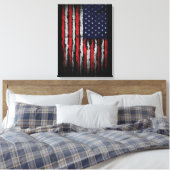Grunge U.S.A.-Flagge Leinwanddruck (Insitu (Schlafzimmer))