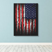 Grunge U.S.A.-Flagge Leinwanddruck (Insitu (Holzboden))