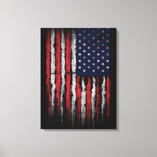 Grunge U.S.A.-Flagge Leinwanddruck (Vorderseite)