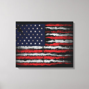 Grunge U.S.A.-Flagge Leinwanddruck