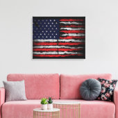 Grunge U.S.A.-Flagge Leinwanddruck (Insitu (Wohnzimmer))