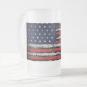 Grunge U.S.A.-Flagge Mattglas Bierglas (Vorderseite Links)