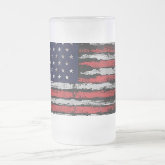 Grunge U.S.A.-Flagge Mattglas Bierglas (Mittel)