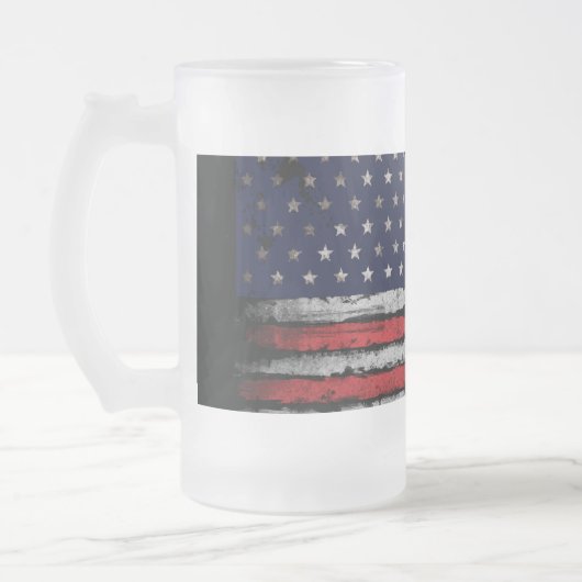 Grunge U.S.A.-Flagge Mattglas Bierglas (Links)