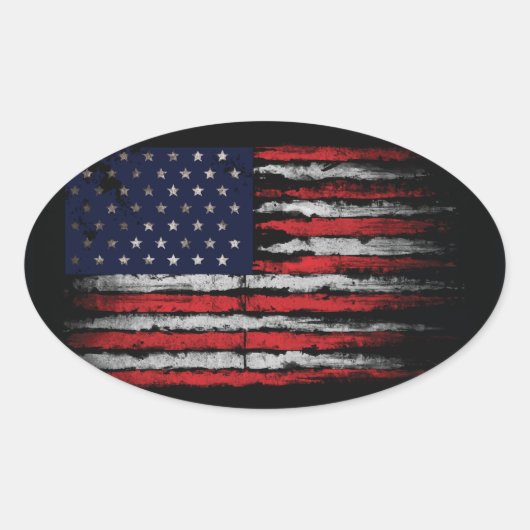 Grunge U.S.A.-Flagge Ovaler Aufkleber (Vorderseite)