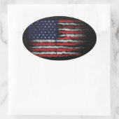 Grunge U.S.A.-Flagge Ovaler Aufkleber (Tasche)