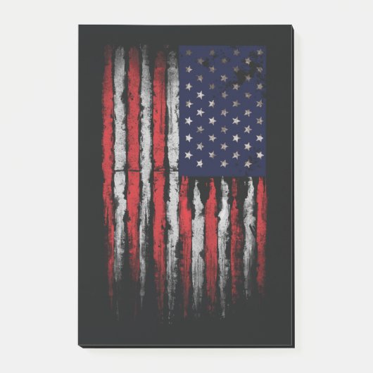 Grunge U.S.A.-Flagge Post-it Klebezettel (Vorderseite)