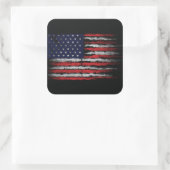 Grunge U.S.A.-Flagge Quadratischer Aufkleber (Tasche)