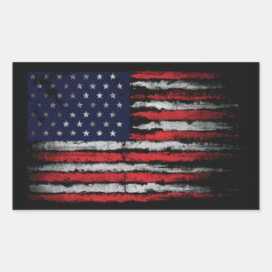 Grunge U.S.A.-Flagge Rechteckiger Aufkleber