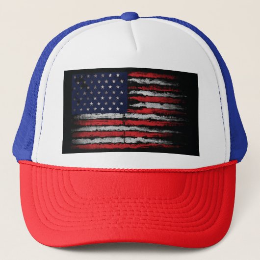 Grunge U.S.A.-Flagge Truckerkappe (Vorderseite)