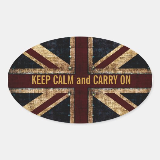 Grunge UK-Aufkleber Ovaler Aufkleber (Vorderseite)