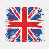 Grunge UK Flag Throw Blanket Fleecedecke (Vorderseite (Horizontal))
