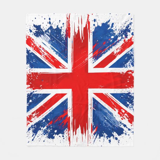 Grunge UK Flag Wurfdecke Fleecedecke (Vorderseite)