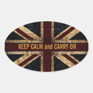 Grunge UK-Flaggenaufkleber Ovaler Aufkleber