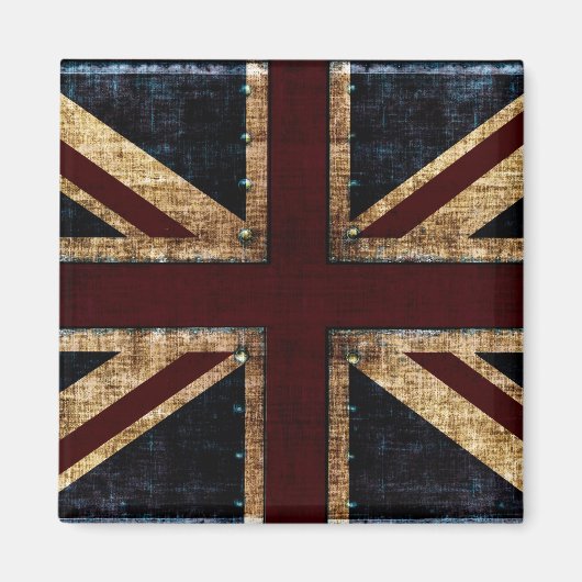 Grunge UK-Flaggenmagnet Magnet (Vorne)