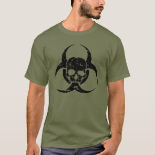 Grunge und Not leidende Biogefährdung Symbol und S T-Shirt