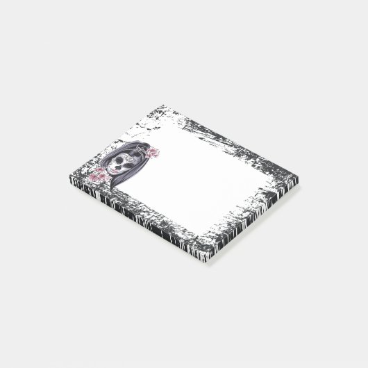 Grunge und Skull Post-it Klebezettel (angewinkelt)