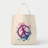 GRUNGE UND SPRITZER-FRIEDENSzeichen Tragetasche (Vorne)