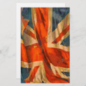 Grunge Union Jack British Flag Waving Scrapbook Briefpapier (Vorne/Hinten)