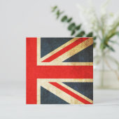 Grunge Union Jack Custom Invitation (Square) Einladung (Stehend Vorderseite)