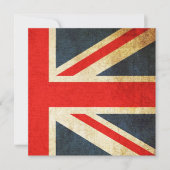 Grunge Union Jack Custom Invitation (Square) Einladung (Vorderseite)