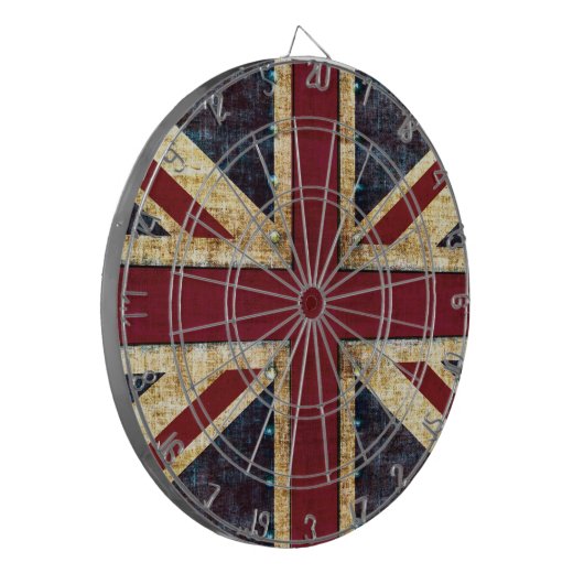 Grunge Union Jack Dartscheibe (Vorderseite Links)