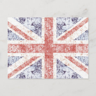 Grunge Union Jack - leichte Postkarte