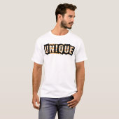 Grunge 'Unique' Text Design with Horizontal Lines T-Shirt (Vorne ganz)