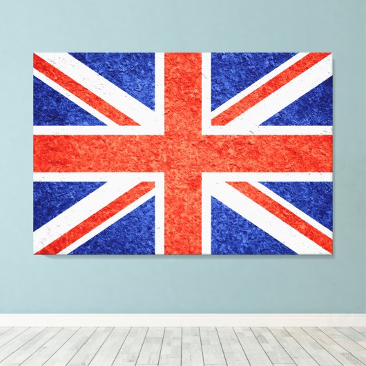 Grunge United Kingdom Flag 2 Leinwanddruck (Insitu (Holzboden))