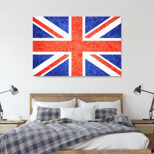 Grunge United Kingdom Flag 2 Leinwanddruck (Insitu (Schlafzimmer))