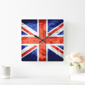 Grunge United Kingdom Flag 6 Quadratische Wanduhr (Zuhause)