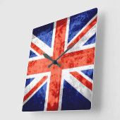 Grunge United Kingdom Flag 6 Quadratische Wanduhr (Winkel)