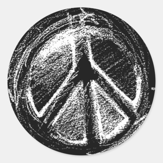 Grunge Urban Peace Sign Sketch Runder Aufkleber (Vorderseite)