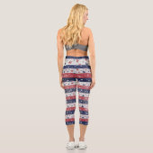 Grunge US Flagge Capri Leggings (Rückseite)